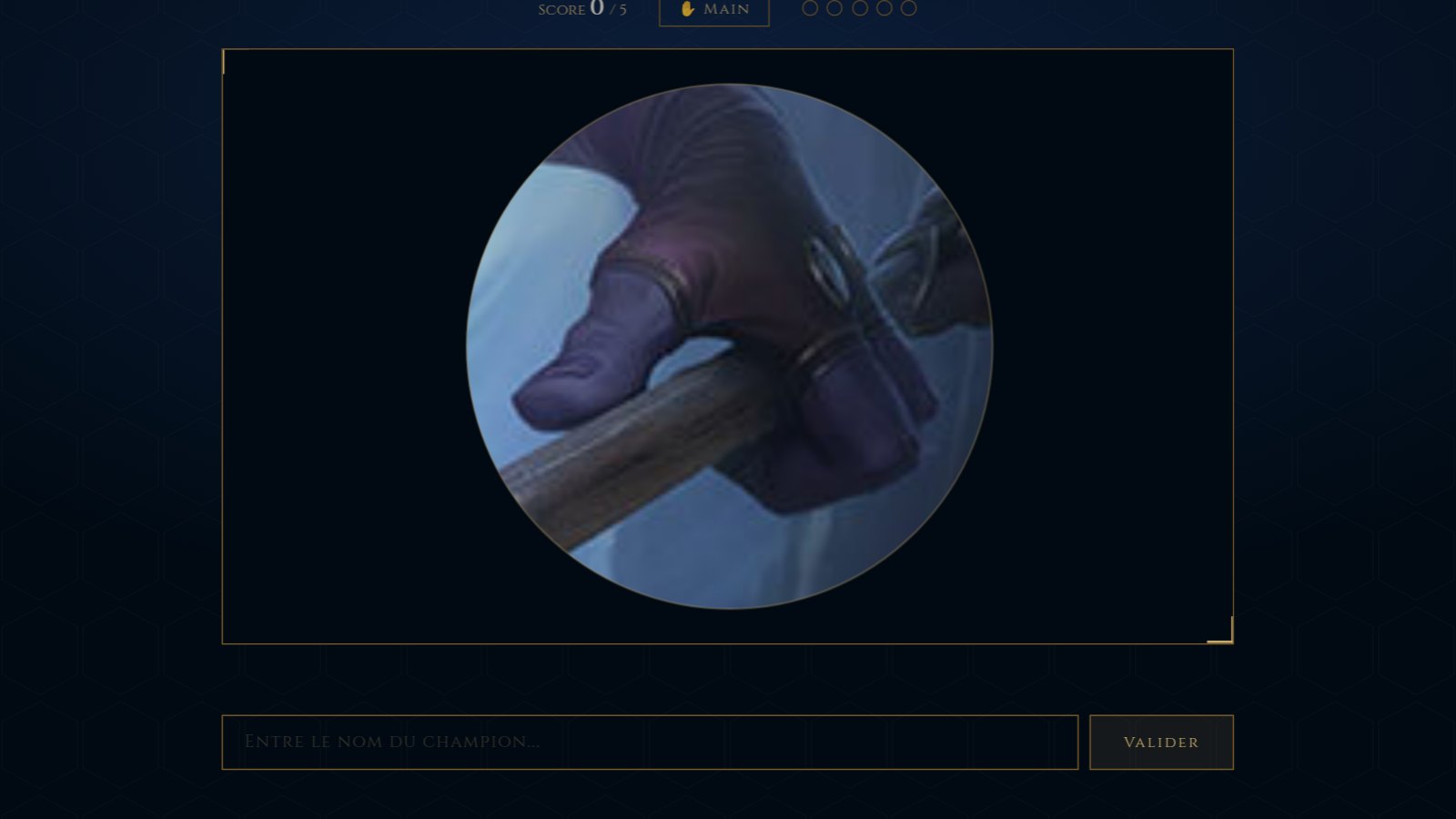 Une partie de Fragment Identité en cours sur PentaGuess